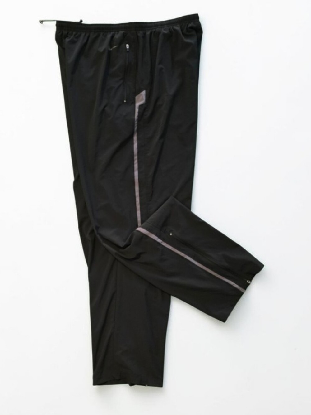 Vintage Y2K Nike Mini Swoosh Stretch Wide Leg Ankle Zip Pants Black Men’s XXL